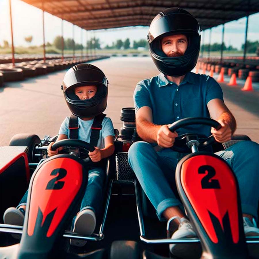 karting para la familia en Cabañas Raras