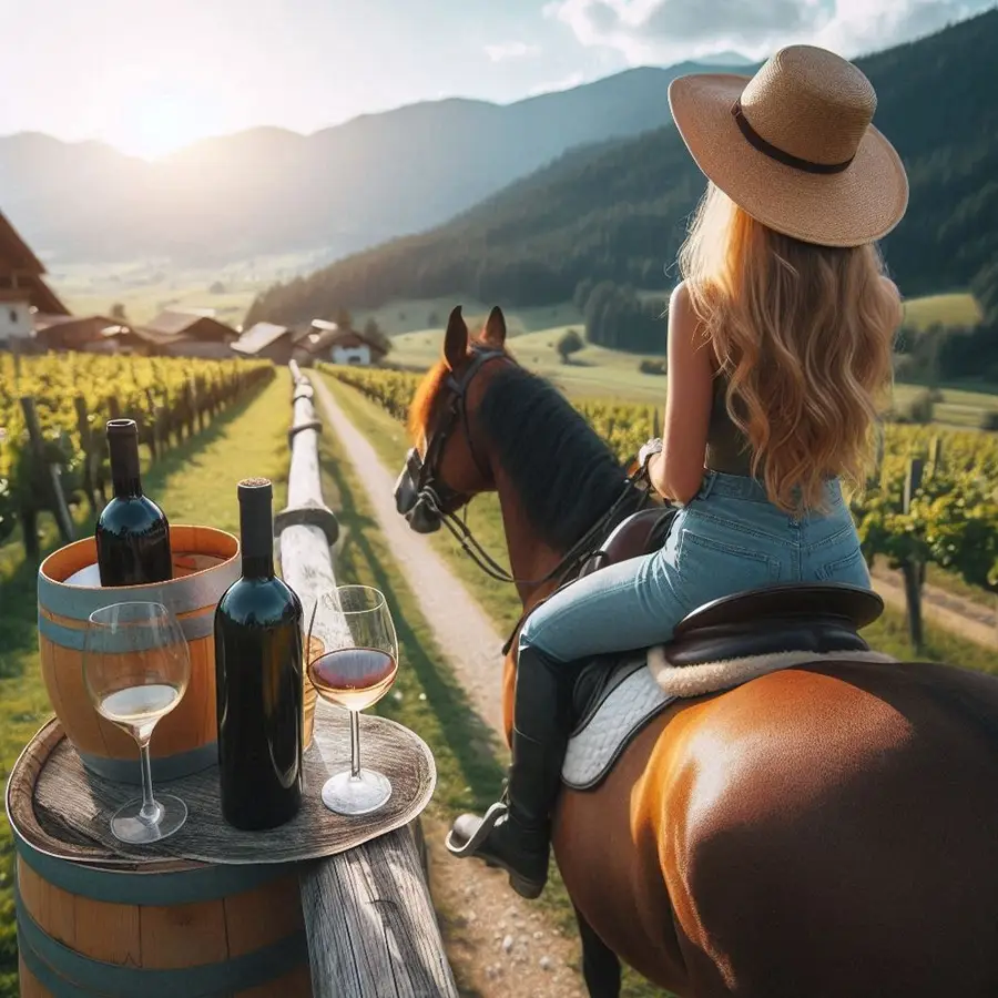 ruta a caballo y cata de vino
