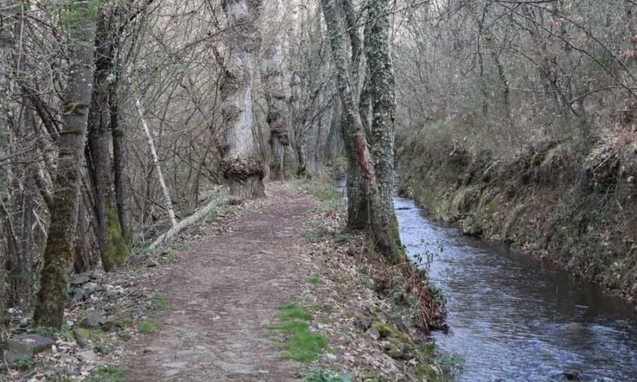 camino pegado al río en Folgoso de la Ribera