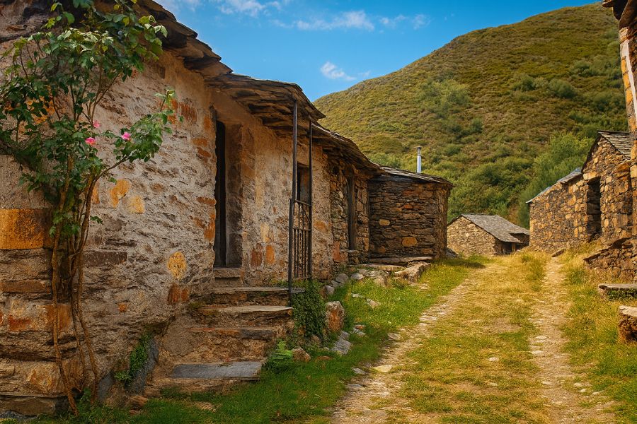 uno de los pueblos deshabitados del Bierzo Los montes de la ermita
