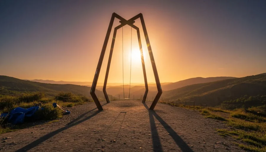Columpio de Librán al atardecer