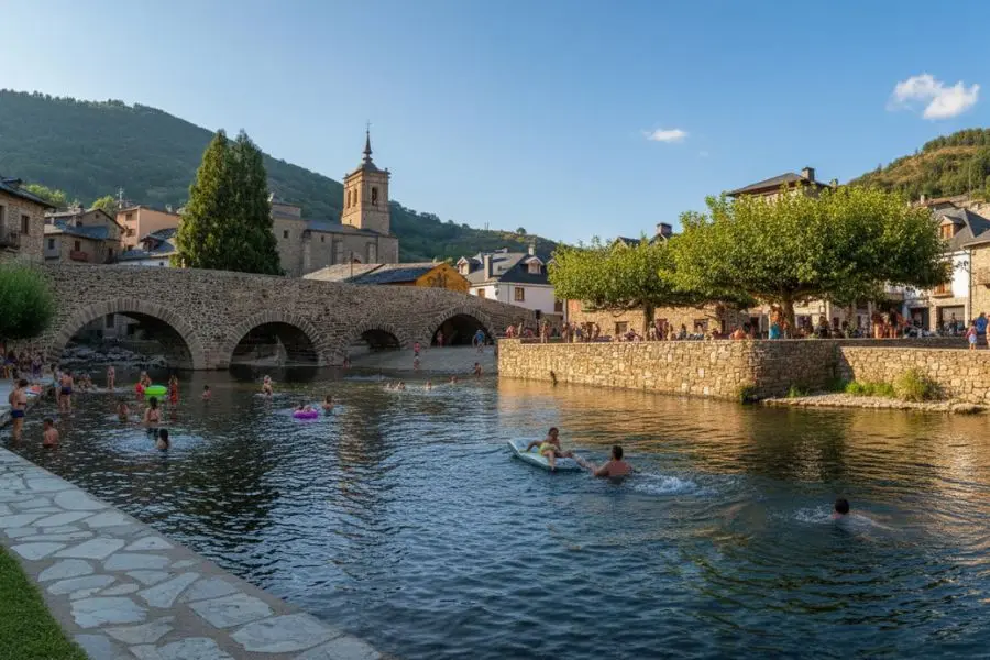playa fluvial en El Bierzo de Molinaseca